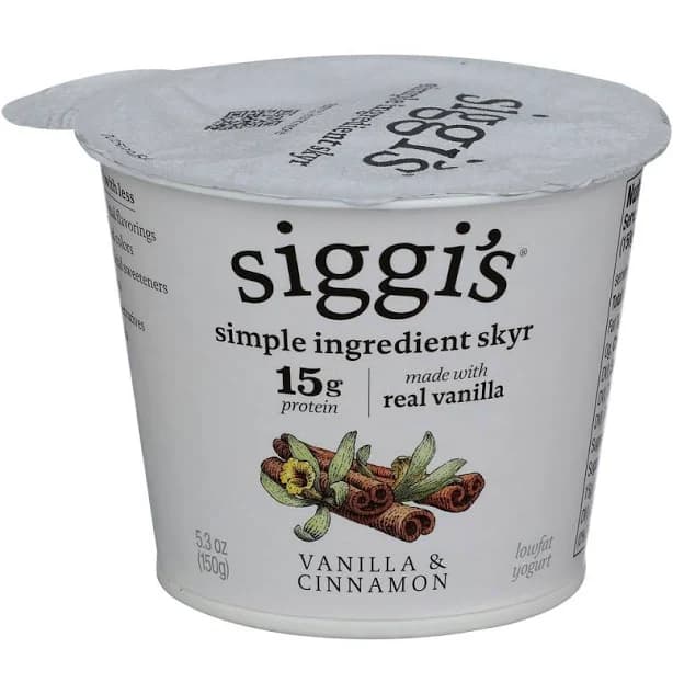 Siggis Vanilla and Cinnamon Low Fat Yogurt, 5.3 Ounce -- 12 per case