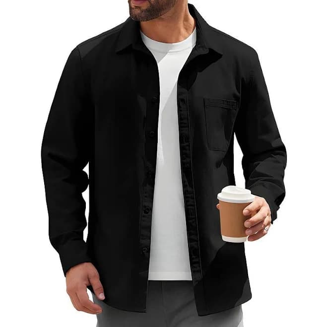 COOFANDY Men's Lightweight Button Down Shirt Jacket