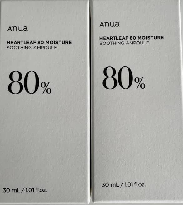 2 X Anua Heartleaf 80% Moisture Soothing Ampoule