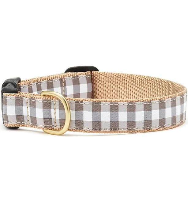 Up Country Gray Buffalo Check Dog Collar