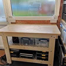Solid Wood Work Bench With Two Shelves and Wheels in Various Sizes - Etsy
