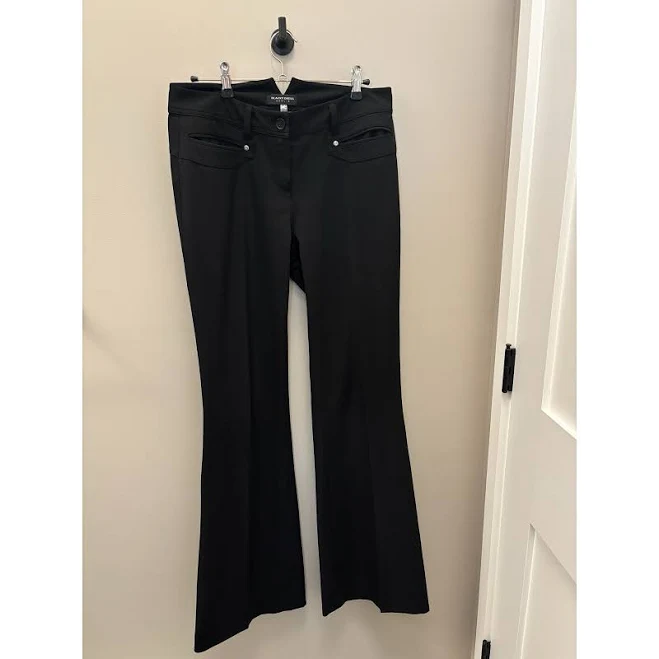 Women's Wide Leg Silver Button Dress Pants