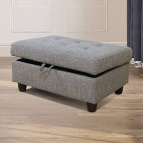 Hommoo Linen Rectangular Storage Ottoman