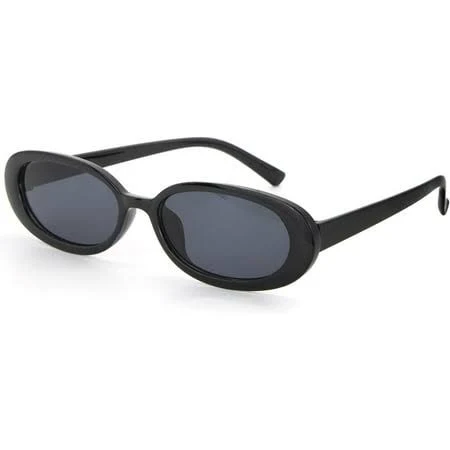 Retro Oval Sunglasses - 90s Vintage Tiny Oval Frames, Clear
