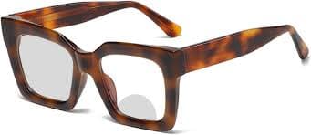 Amazon.com: Melrose Oversized Rectangular Transition Sunglasses Photochromic Ladies Outdoor Fashion Bifocal Hyperopia Glasses (amber, 0, multiplier_x) : Health & Household