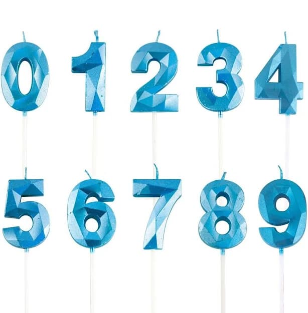 Blue Number Candles