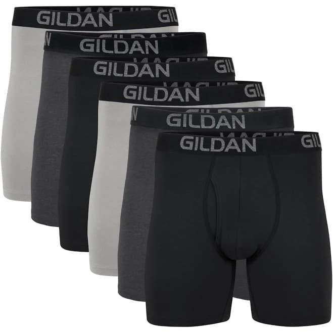 Gildan Men's 6-Pack Cotton Stretch Boxer Briefs