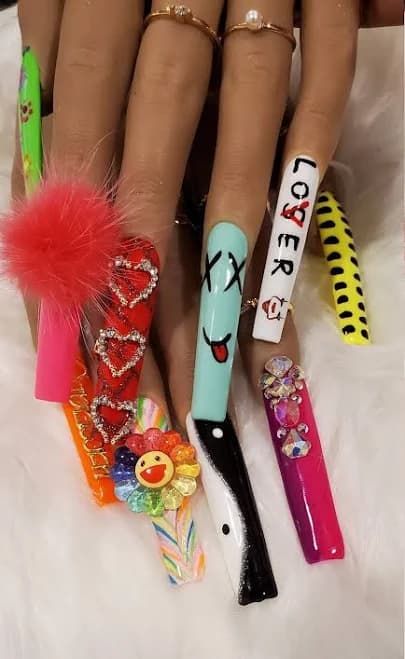 XXXL square mix & match colorful nails
