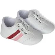 White With Pink and Red Stripes Sport Baby Shoes - 17