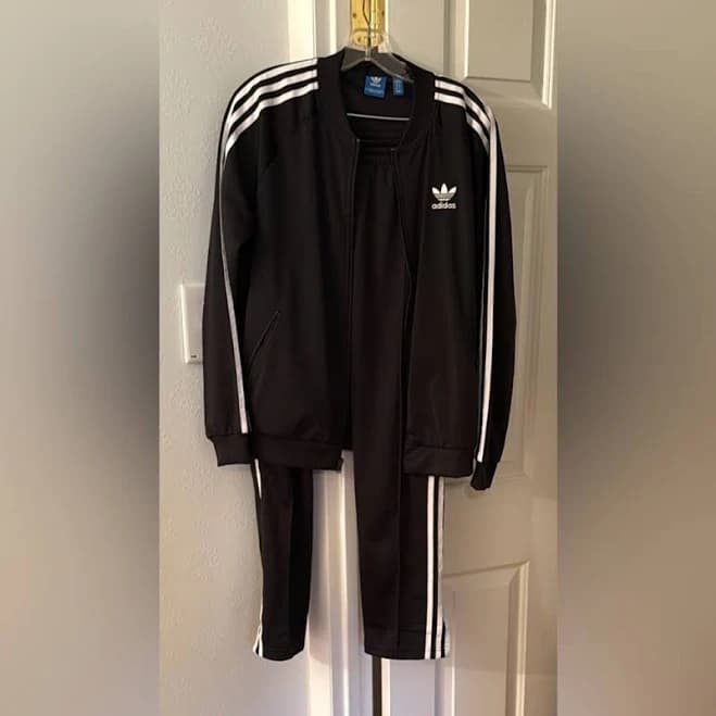 Adidas Black And White Tracksuit