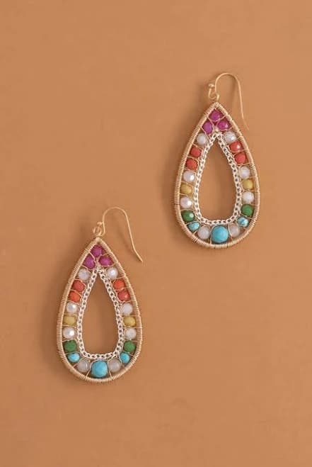 Teardrop Beaded Earrings