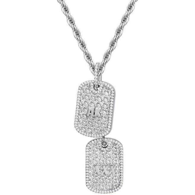 Personalized Jewelry Double Dog Tag Pendant