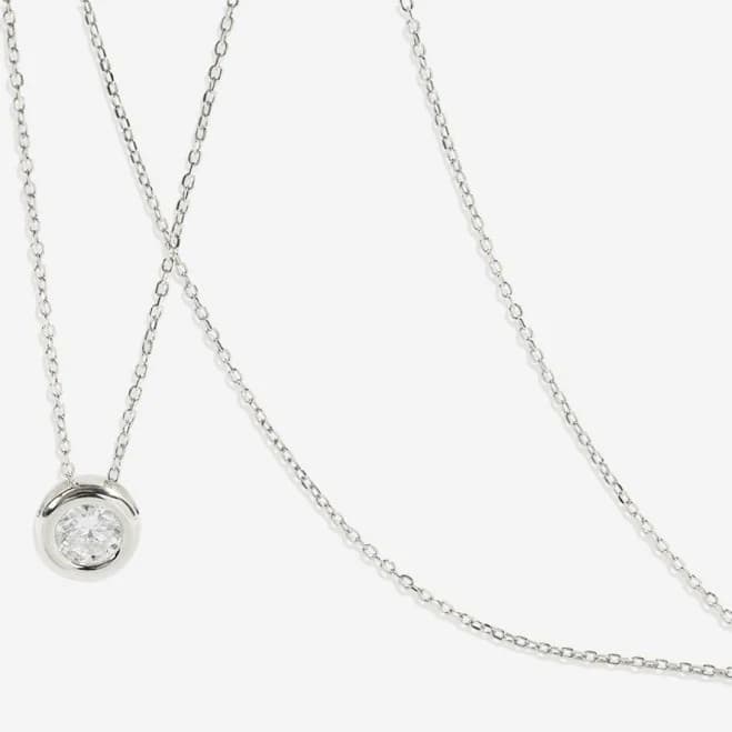18K Gold Over Sterling Silver Bubble Solitaire Necklace