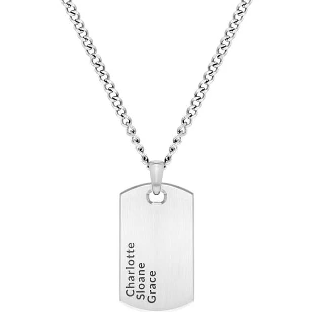 Vincero Men's Beveled Tag Pendant in Silver