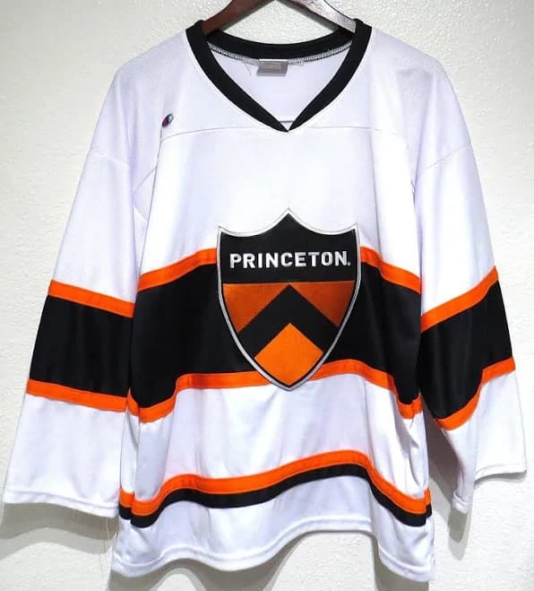 Vtg Champion Princeton Ice Hockey Jersey Small 90s/y2k White Sewn Made