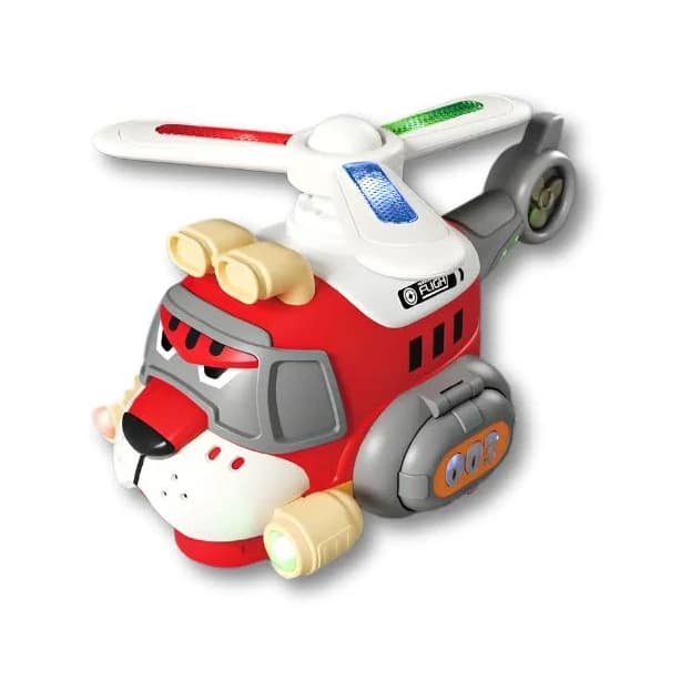 Kiddie Corner WhirlWing Red Electric Cartoon Plane Toy with Lights, Sounds, and 360° Movement for Kids Ages 2-5+