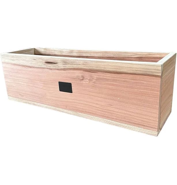 Emark Outdoor Redwood Planter Box with Label
