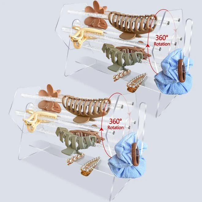 HOORITO 2PCS Acrylic Claw Clip Organizer Holder