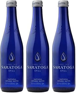 Saratoga Still Natural Spring Water, 12oz Glass Bottles (3 Pack)