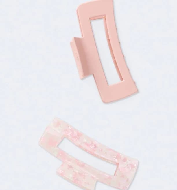Aeropostale Women's Open Rectangle Cotton Hair Clip 2-Pack