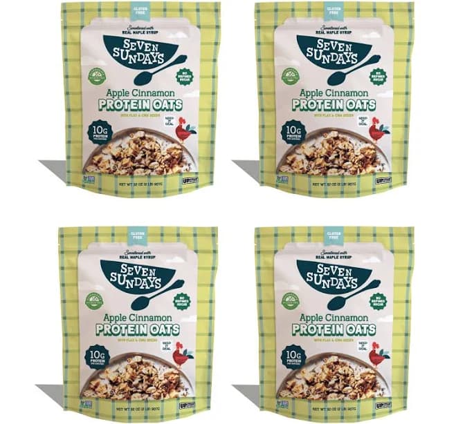 Apple Cinnamon Protein Oats, 32oz Case of 4-32oz bags