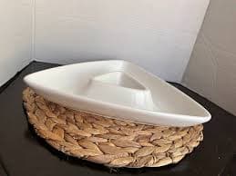 Blanc De Blanc Triangular White Ceramic Serving Dish THE MARKETPLACE | eBay