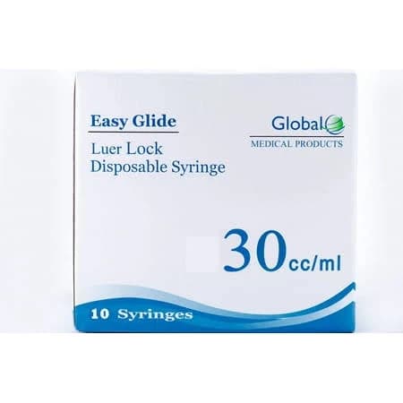 Easy Glide 30ml Sterile Syringes with Luer Lock Tip