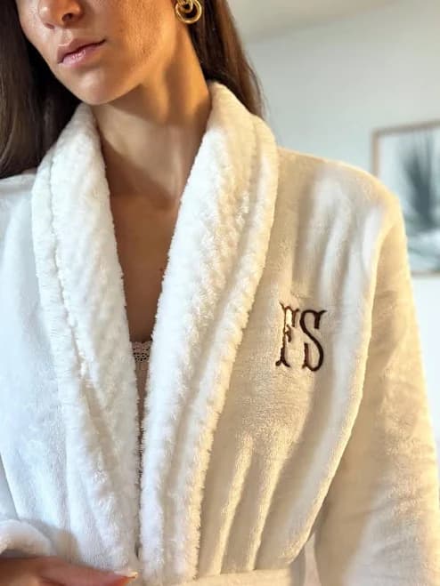 Personalized Embroidered Plush Bathrobe