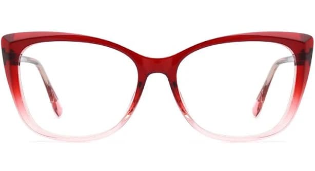 Lensmart Gradient-Red Cat-Eye Prescription Glasses