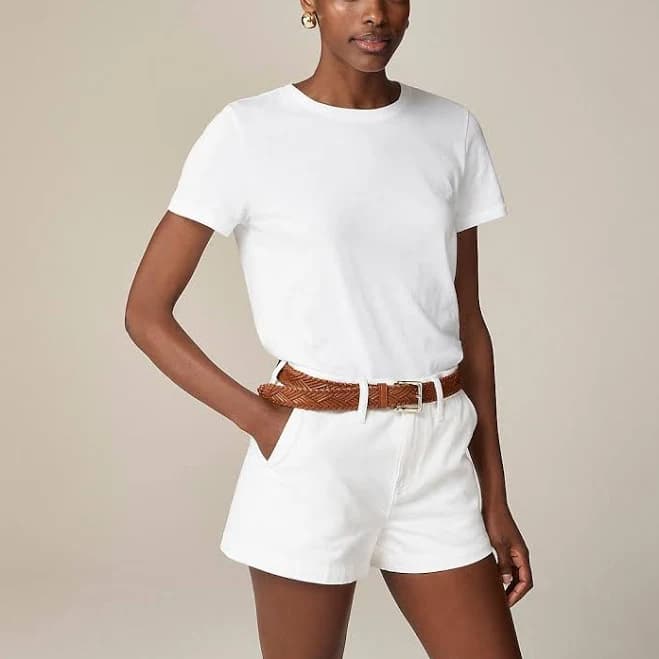 Women's Short Sleeve Vintage-Cotton Crew T-Shirt