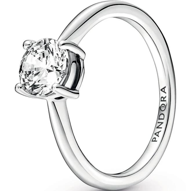 Pandora Sterling Silver Sparkling Solitaire Ring
