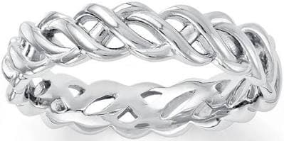 Sterling Silver Braided Stackable Ring