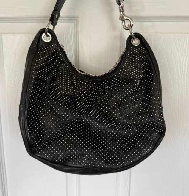 Jimmy Choo Women's Silver Studded Leather Hobo Bag