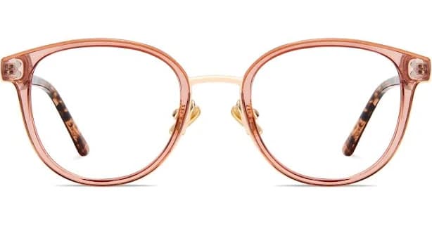 Maxwell Round Prescription Eyeglasses for Women, Clear-Pink