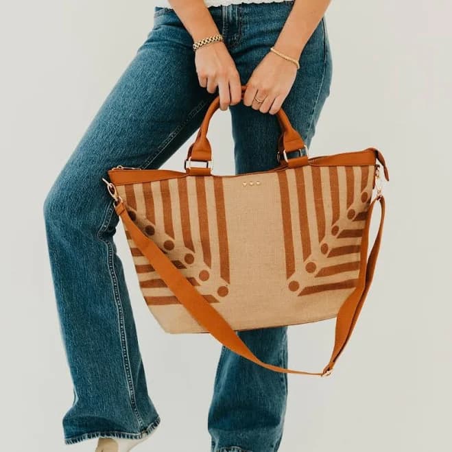 June Jute Tote Bag