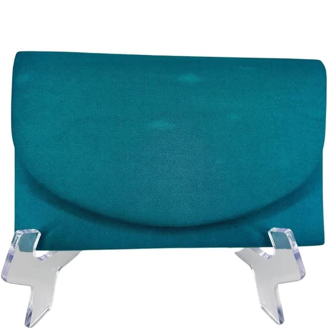 Vintage Satin Clutch with Silver Chain Strap