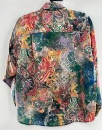 VTG Guess by Georges Marciano Sz 1 Abstract Art Print Polyester Top Blouse | eBay