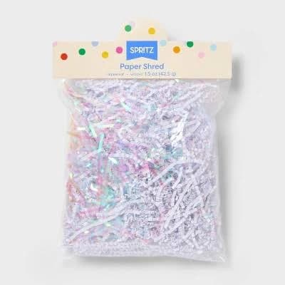Spritz White and Iridescent Paper Shred