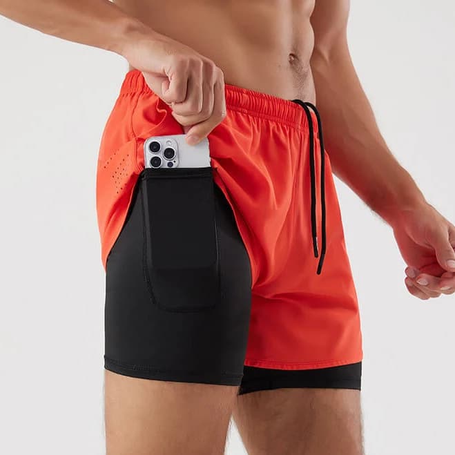 Men's 5 inch Running Shorts with 2in1 Compression Liners
