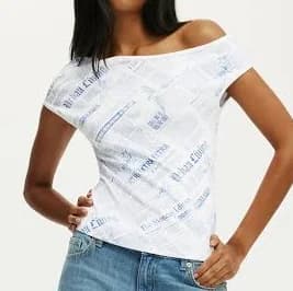 Cotton On Women's Off Shoulder Graphic Tee