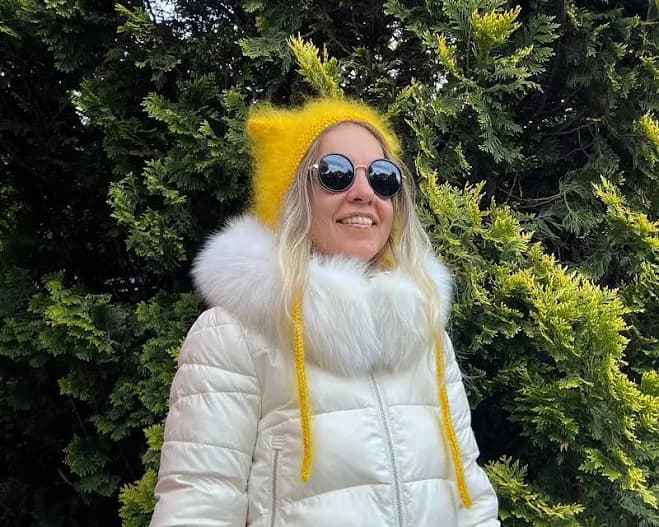 Mohair cat ears bonnet - Color Yellow