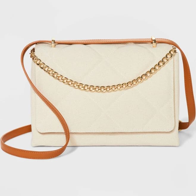 A New Day Quilted Crossbody Bag with Gold Chain