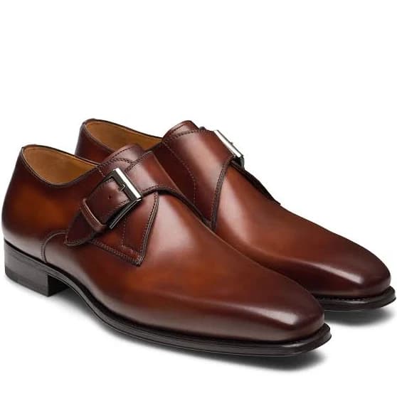 Magnanni Marco V Men's Brandy Leather Monk Strap Shoes