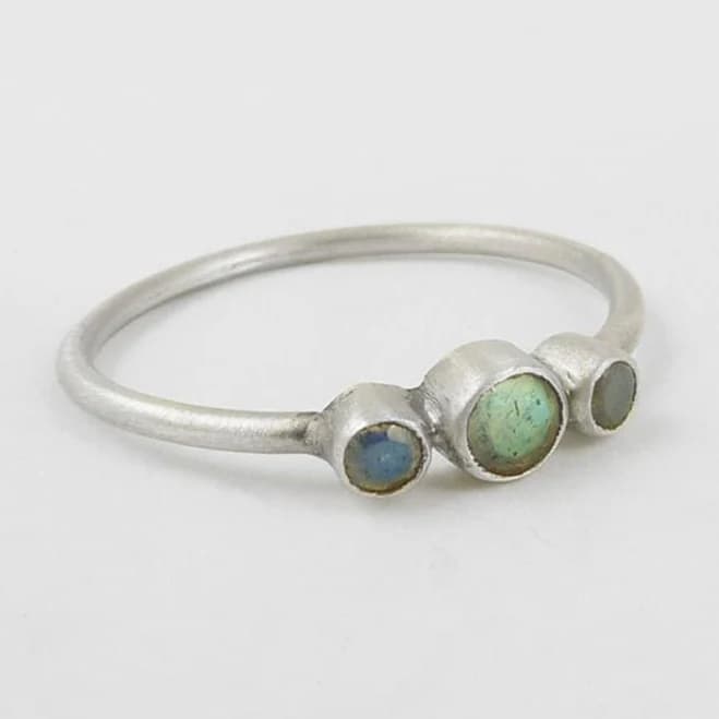 Tiny Three Stone Stacking Ring