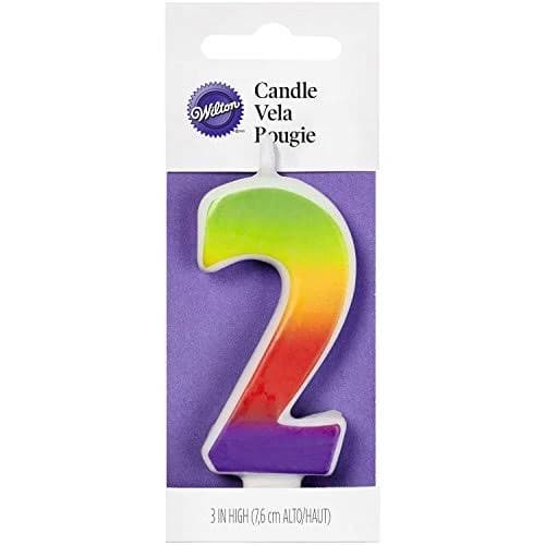 Wilton Rainbow Numeral Candle