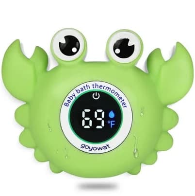 Baby Bath Thermometer with LED Display Floating Crab Toy – 2-in-1 Water Safety Sensor for Infants