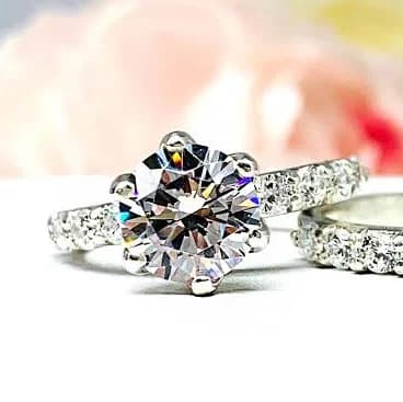 Sterling Silver Cubic Zirconia Pave Bridal Ring Set