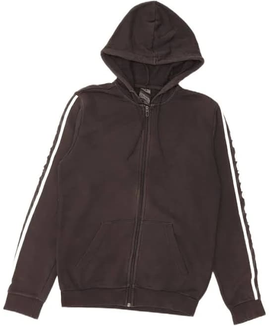 ADIDAS Mens Graphic Zip Hoodie Sweater Small Black Cotton