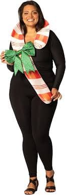 Amazon.com: Rasta Imposta Costume Christmas Candy Cane Holiday Striped Peppermint Candy with Green Bow, Adult Women's One Size : Clothing, Shoes & Jewelry