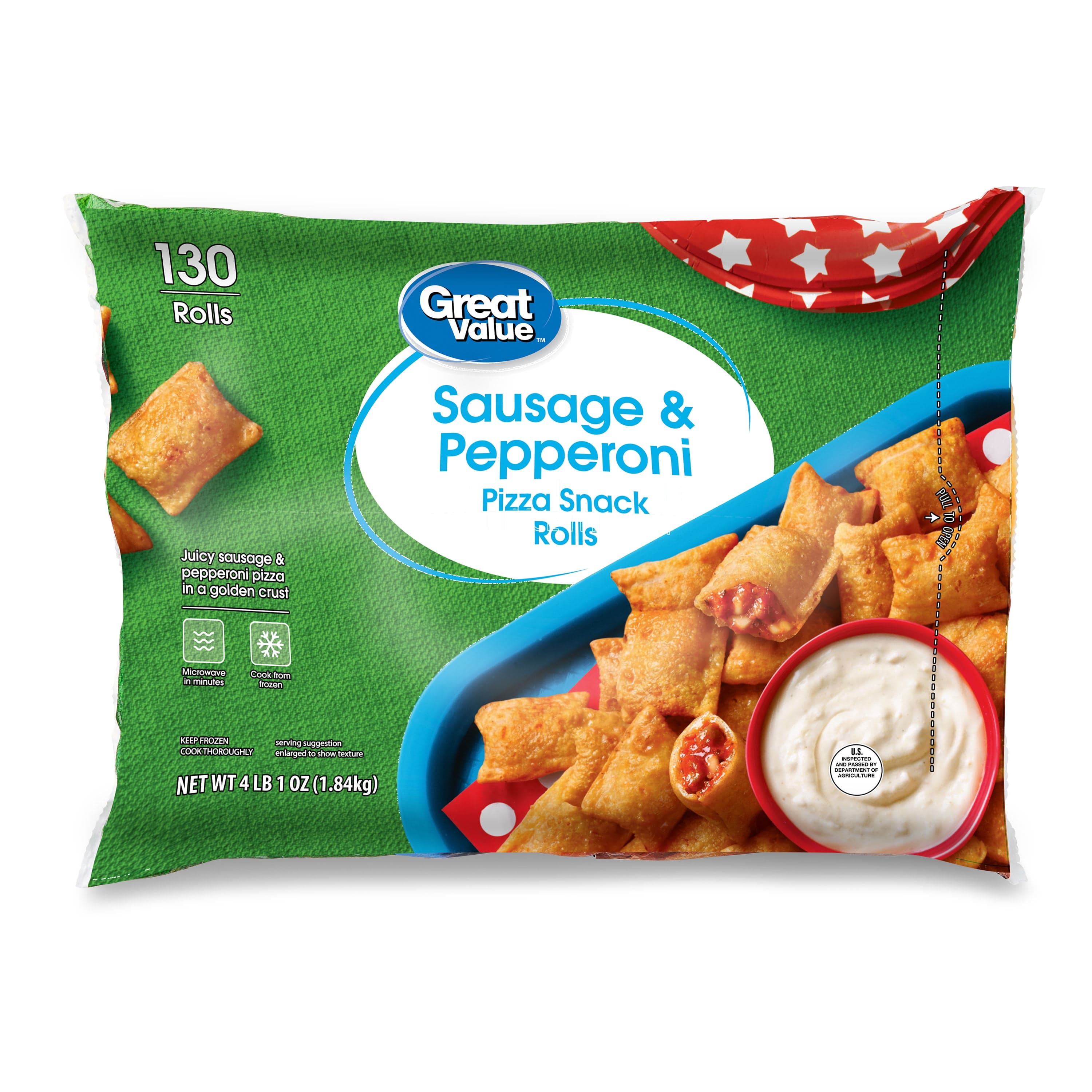 Great Value Sausage & Pepperoni Pizza Snack Rolls